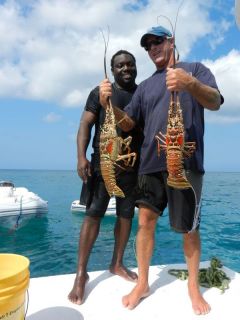 J-J & Wayne with lobster haul