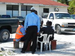 Customs officials? slack time.