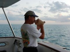 The conch horn sounds!