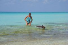 Molly & Barb in for a swim.