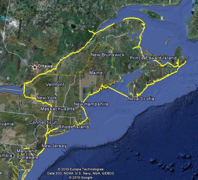 Actual track of our Down East Loop