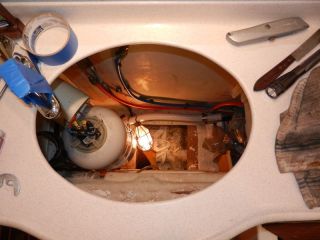 Master lav removed, access to vacuum switch.