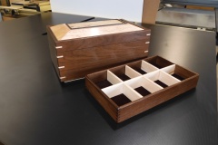Walnut tray with maple dividers