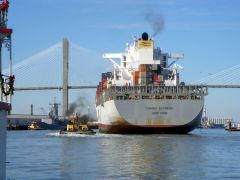 Heading under the Talmadge Bridge