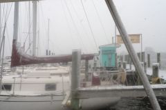 Snow on the pier- TIME TO LEAVE!!
